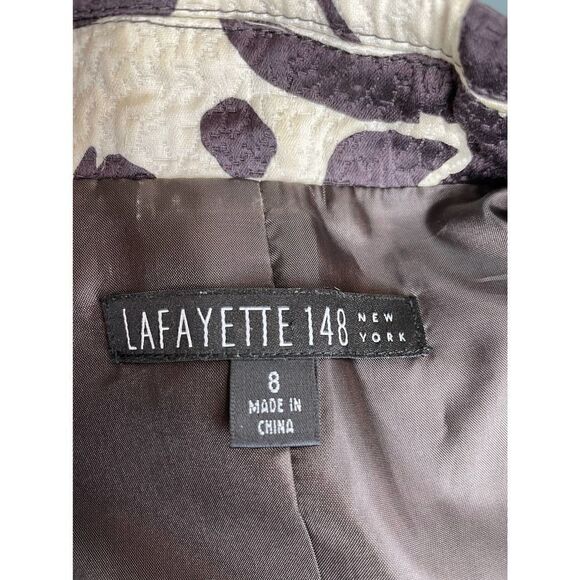 Lafayette 148 Brown & White Floral Jacket, size 8 - EUC - Picture 5 of 7